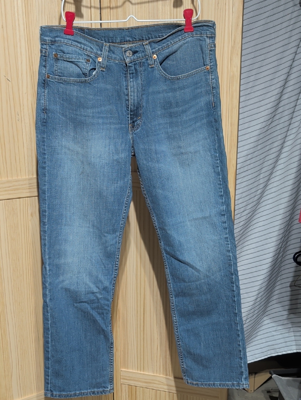 Men's Straight Jeans in Medium Blue Denim